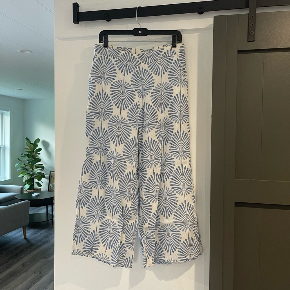 JOIE Linen cropped Wide-Leg Pants